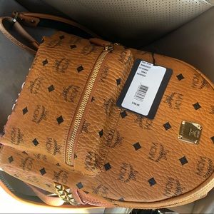 Brand New Never Worn MCM Small Cognac Backpack